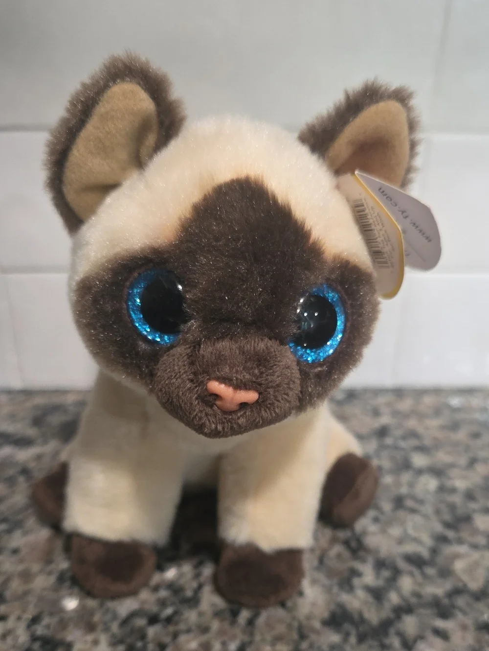 Ty Beanie Babies Jaden Siamese Kitten - Cream and Brown - Picture 2 of 5
